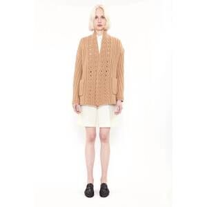 NEW ARCH4 CASHMERE nottingham cashmere cardigan in sahara brown